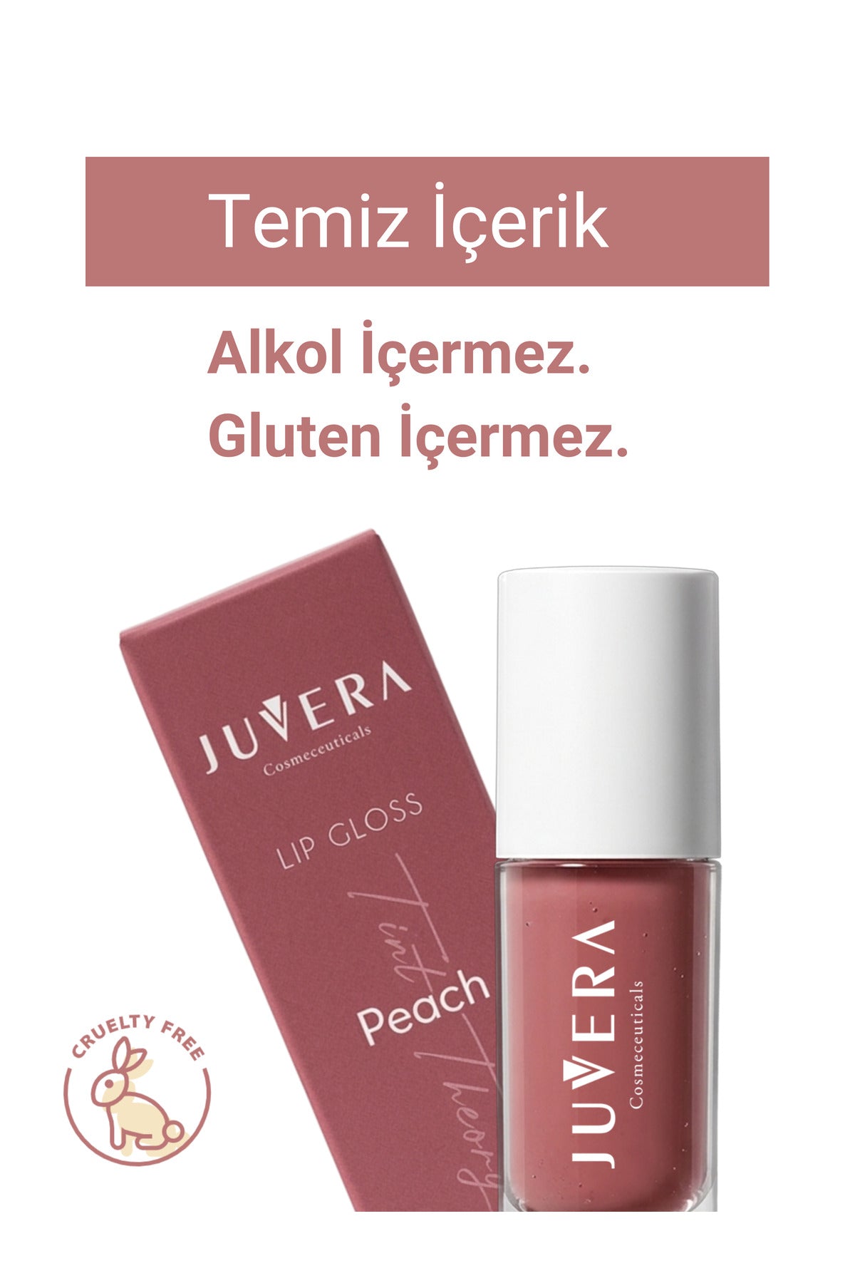 Juvera Nemlendirici Etkili Renkli Dudak Parlatıcısı Peach - Lip Gloss Peach 3 in 1 - 5 ml – nemlendirici etkili Peach renkli dudak parlatıcısı