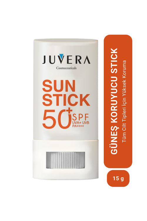 Juvera Stick Güneş Koruyucu Krem Tüm Cilt Tipleri Için 50spf Pa++++ 15 gr – tüm cilt tipleri için geniş spektrumlu, stick formda pratik güneş koruyucu