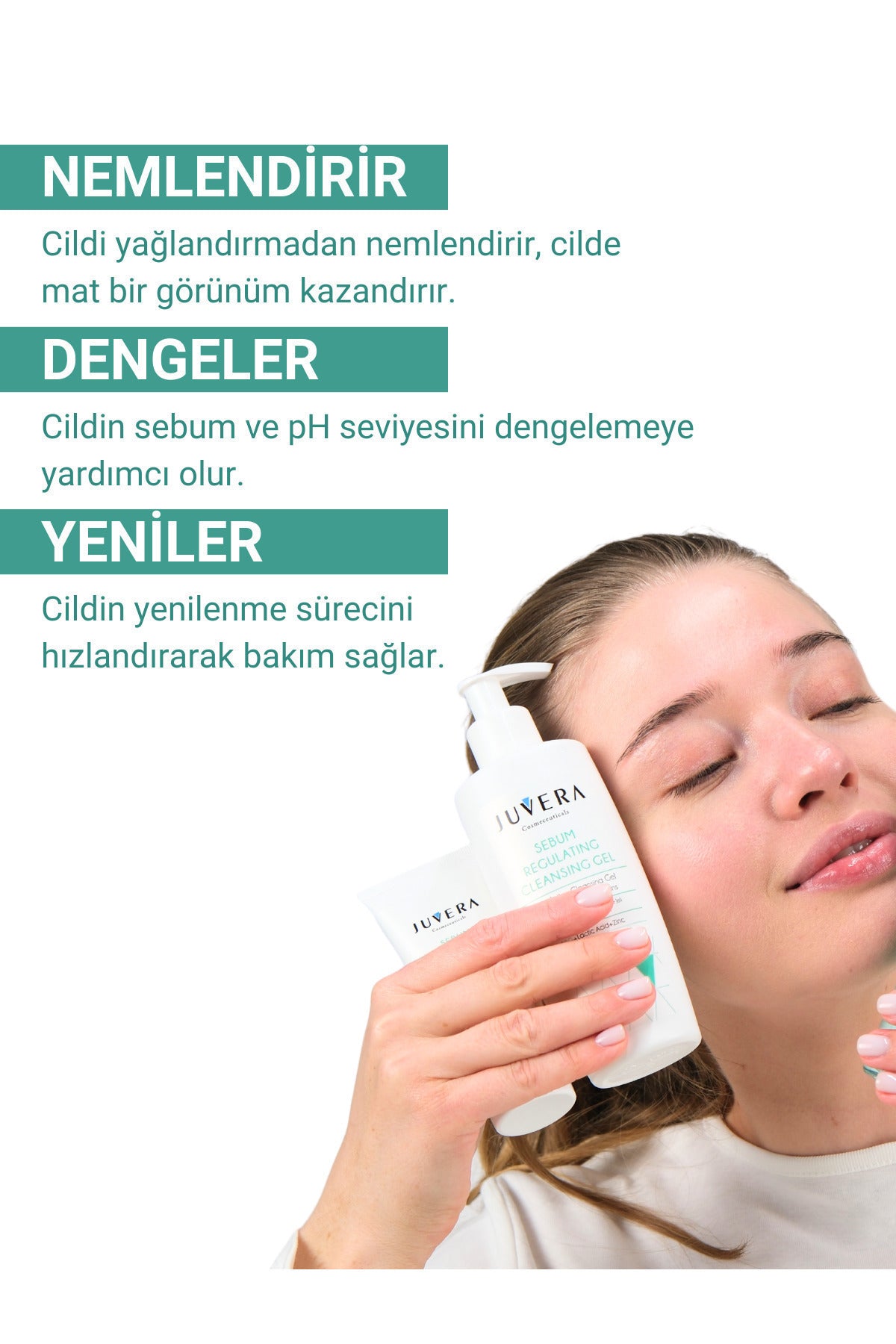 Juvera Karma ve Yağlı Ciltler İçin Sebum Dengeleyici - Yağlandırmadan Nemlendiren Krem 50 ml – karma ve yağlı ciltler için yağlandırmadan nemlendiren sebum dengeleyici krem