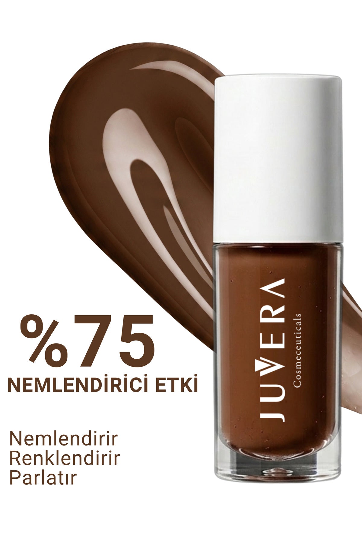 Juvera Nemlendirici Etkili Renkli Dudak Parlatıcısı Coffee - Lip Gloss Coffee 3 in 1 - 5 ml – nemlendirici etkili Coffee renkli dudak parlatıcısı