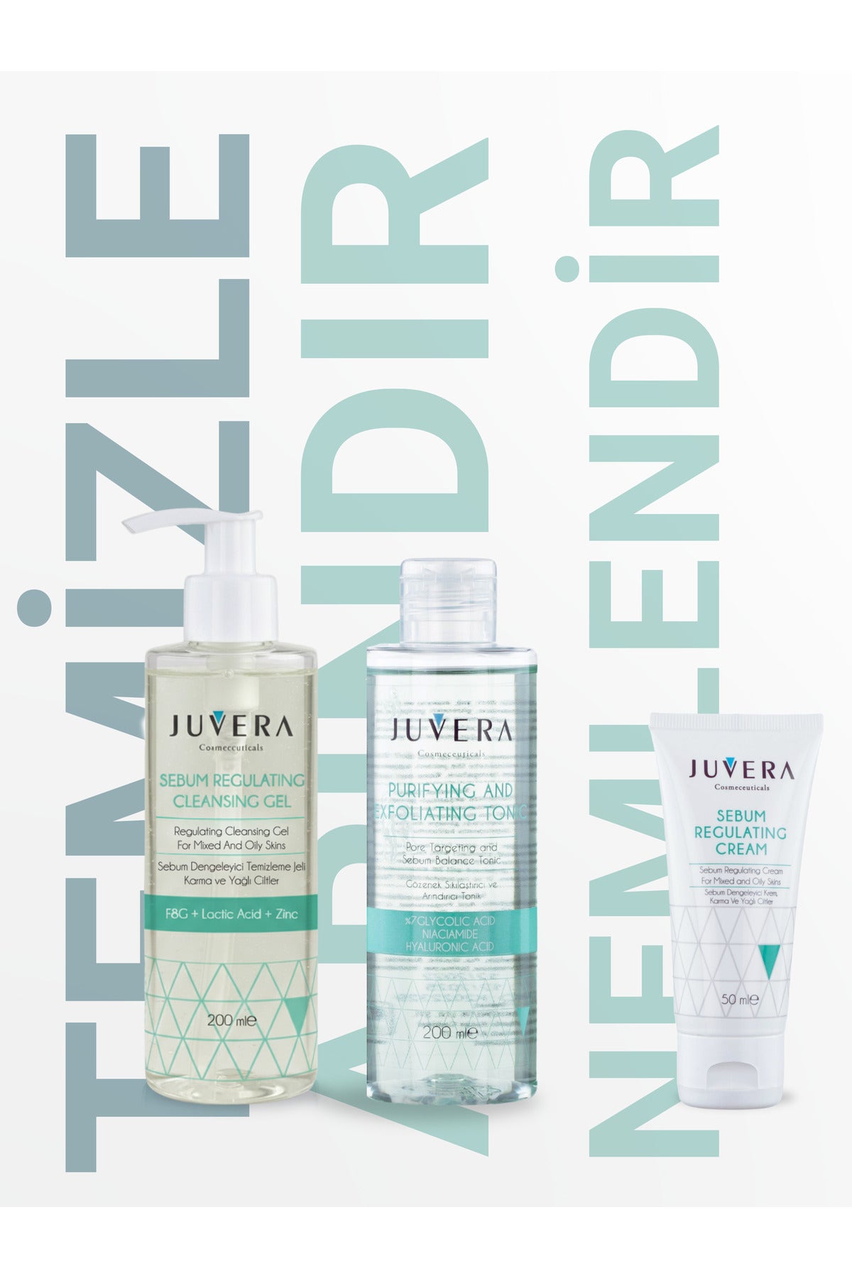 Juvera Siyah Nokta Karşıtı Karma ve Yağlı Ciltler İçin Yıkama Jeli - Sebum Regulating Gel 200 ml – karma ve yağlı ciltler için siyah nokta karşıtı sebum dengeleyici yıkama jeli