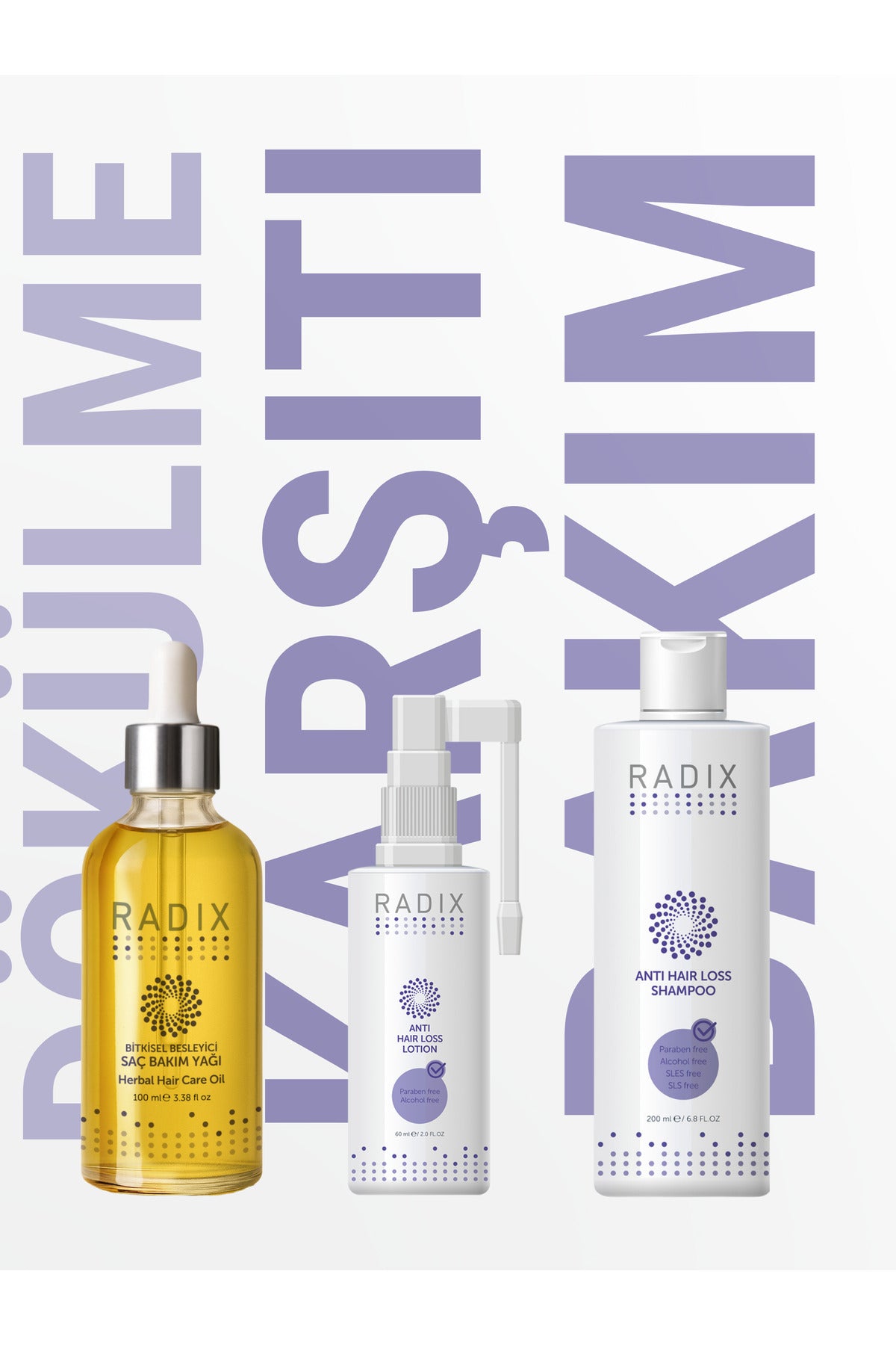 Radix Doğal İçerikli %100 Bitkisel Besleyici Saç Bakım Yağı 100 ml – 17 farklı bitkisel yağ içeren %100 bitkisel besleyici saç bakım yağı