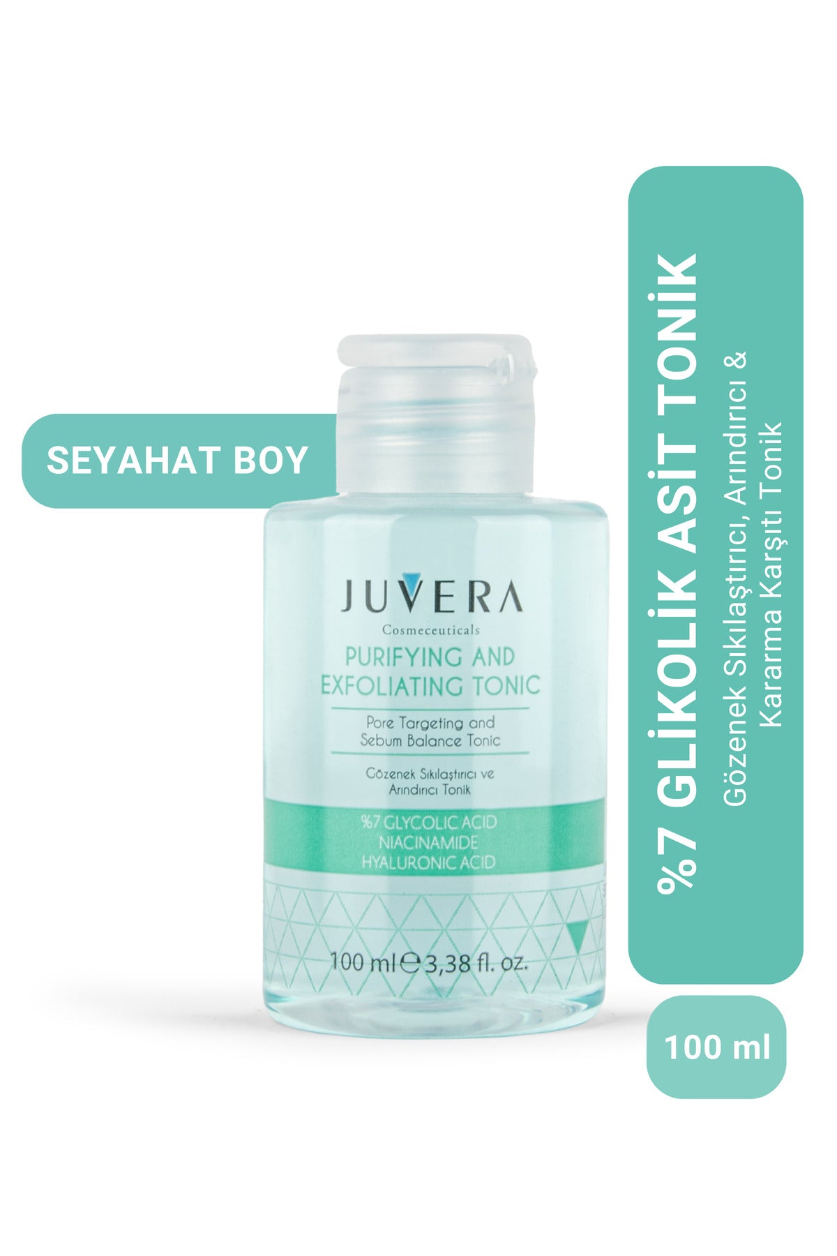 Juvera Glikolik Asit Içerikli Gözenek Sıkılaştırıcı Arındırıcı ve Kararma Karşıtı Tonik 100 ml – %7 glikolik asit içerikli gözenek sıkılaştırıcı, arındırıcı ve kararma karşıtı tonik