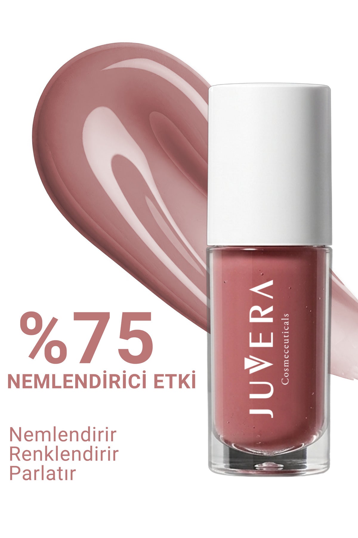 Juvera Nemlendirici Etkili Renkli Dudak Parlatıcısı Peach - Lip Gloss Peach 3 in 1 - 5 ml – nemlendirici etkili Peach renkli dudak parlatıcısı