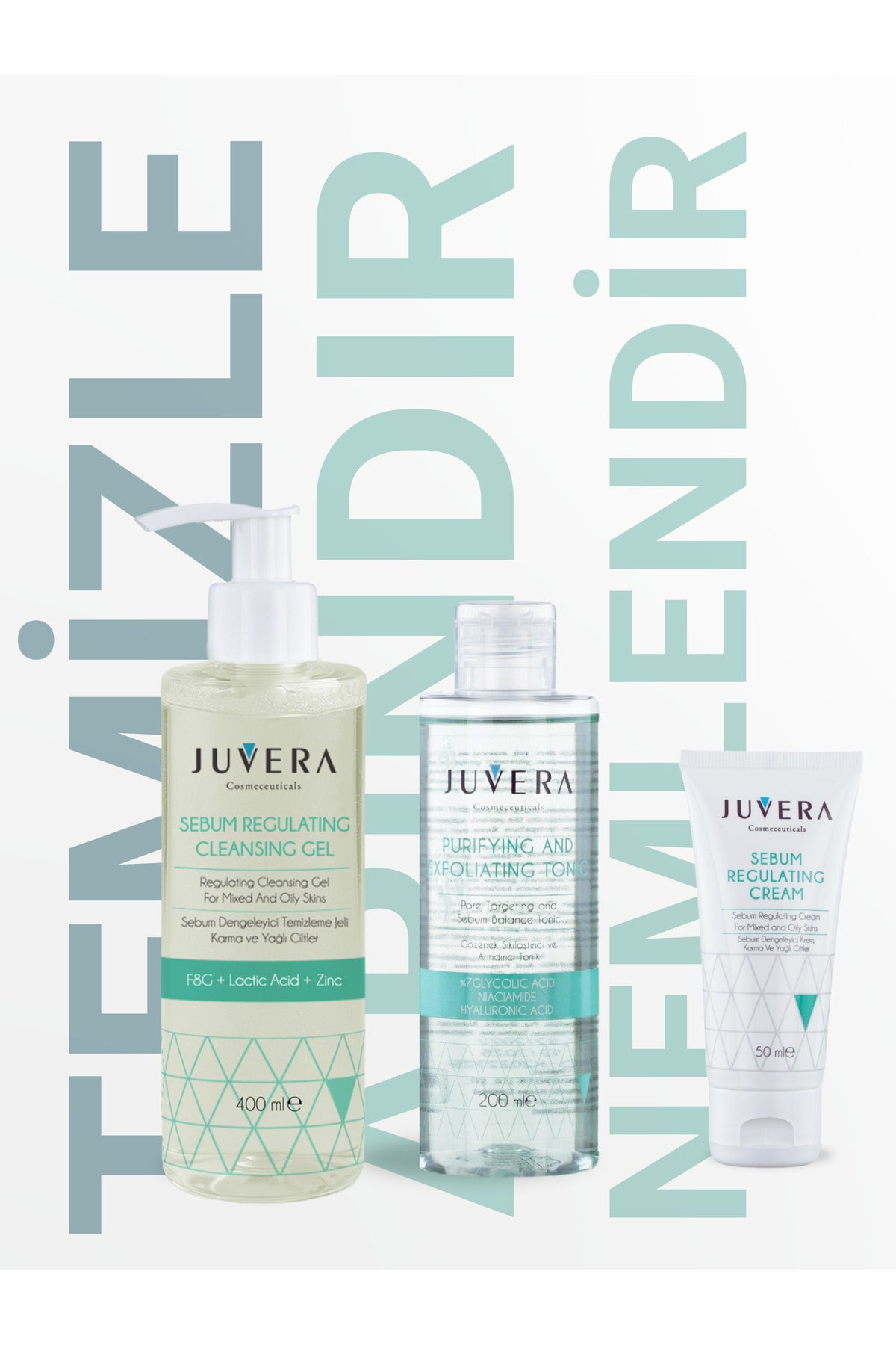 Juvera Siyah Nokta Karşıtı Karma ve Yağlı Ciltler İçin Yıkama Jeli - Sebum Regulating Gel 400 ml – karma ve yağlı ciltler için siyah nokta karşıtı sebum dengeleyici yıkama jeli