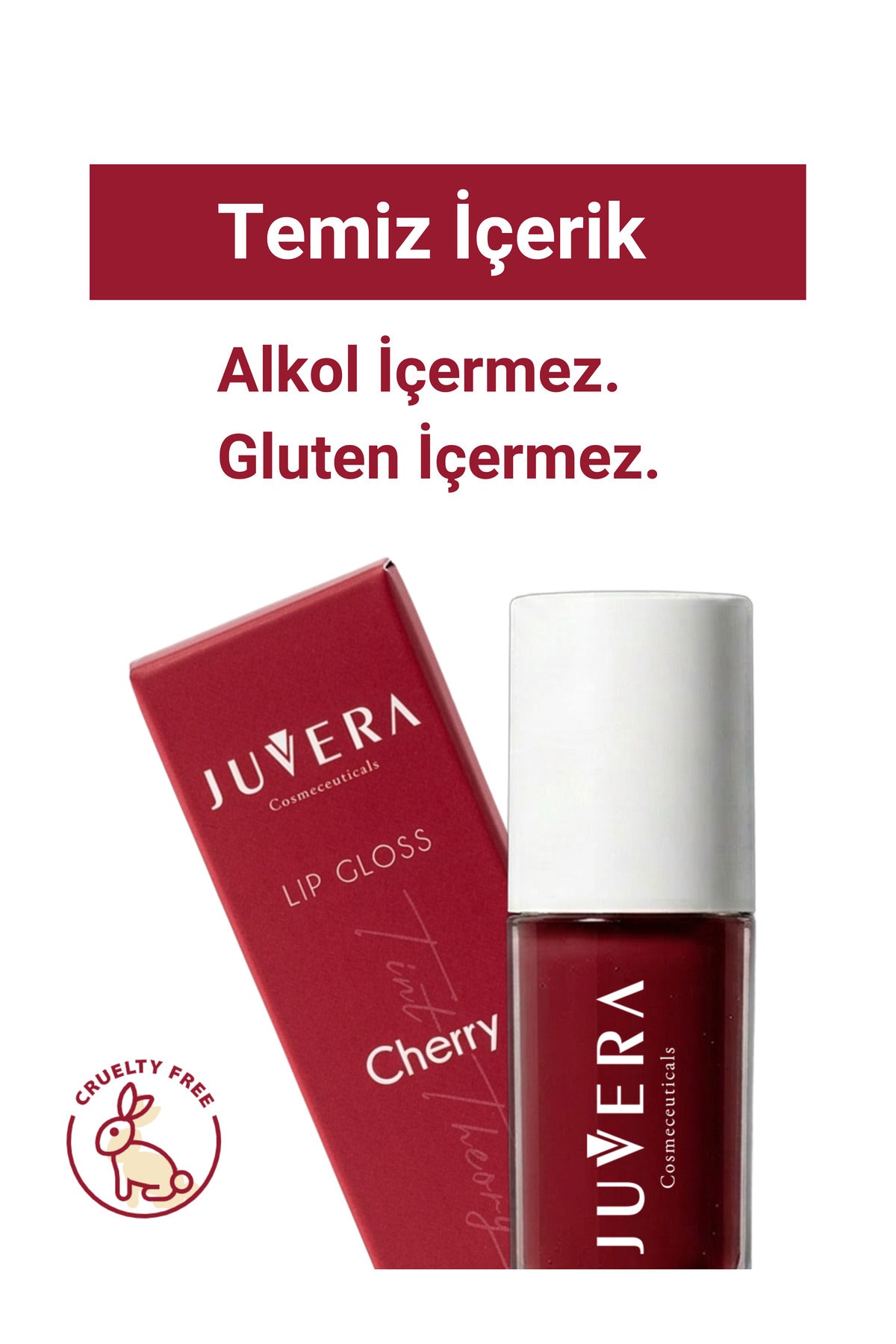 Juvera Nemlendirici Etkili Renkli Dudak Parlatıcısı Chery - Lip Gloss Chery 3 in 1 - 5 ml – nemlendirici etkili Cherry renkli dudak parlatıcısı