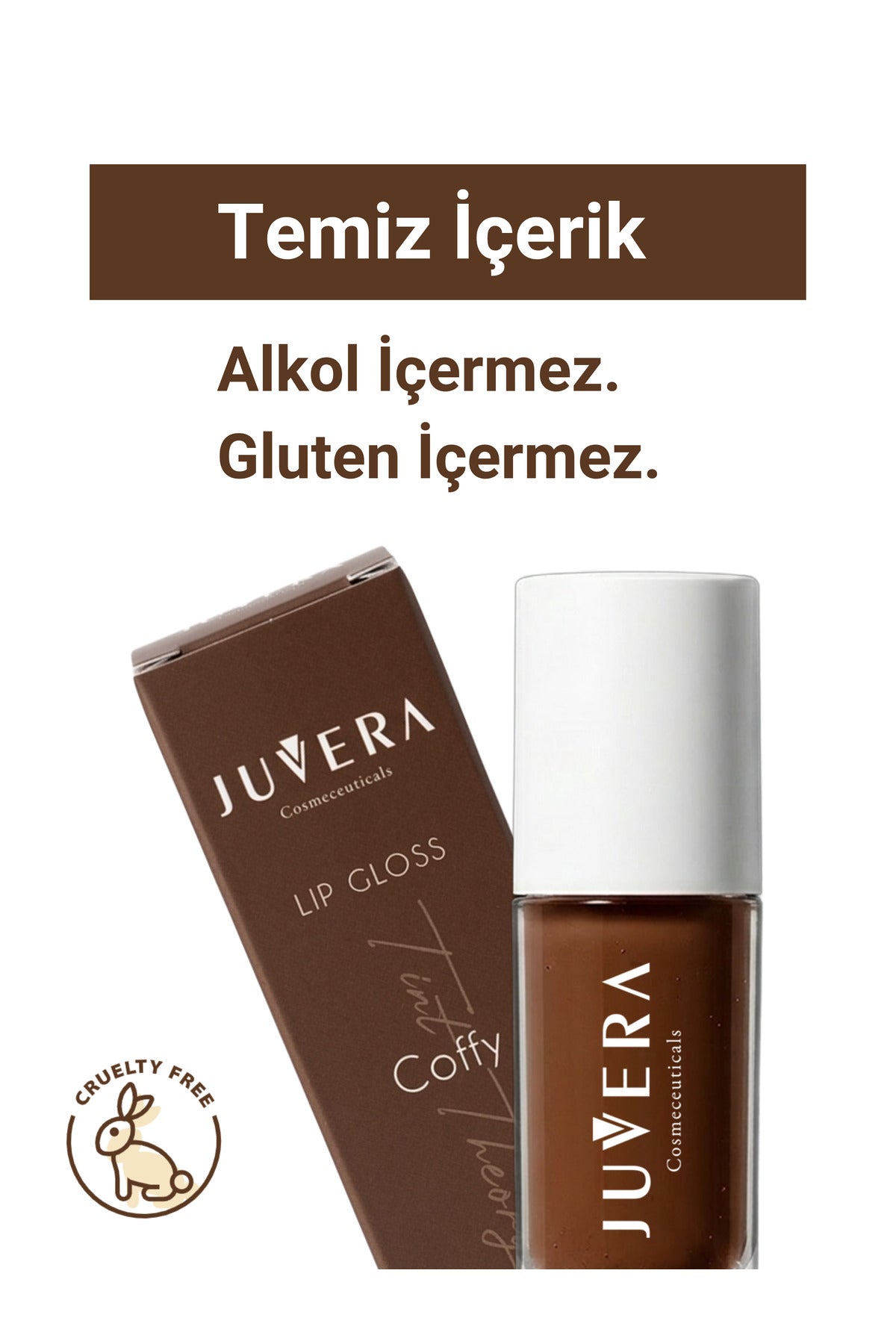 Juvera Nemlendirici Etkili Renkli Dudak Parlatıcısı Coffee - Lip Gloss Coffee 3 in 1 - 5 ml – nemlendirici etkili Coffee renkli dudak parlatıcısı