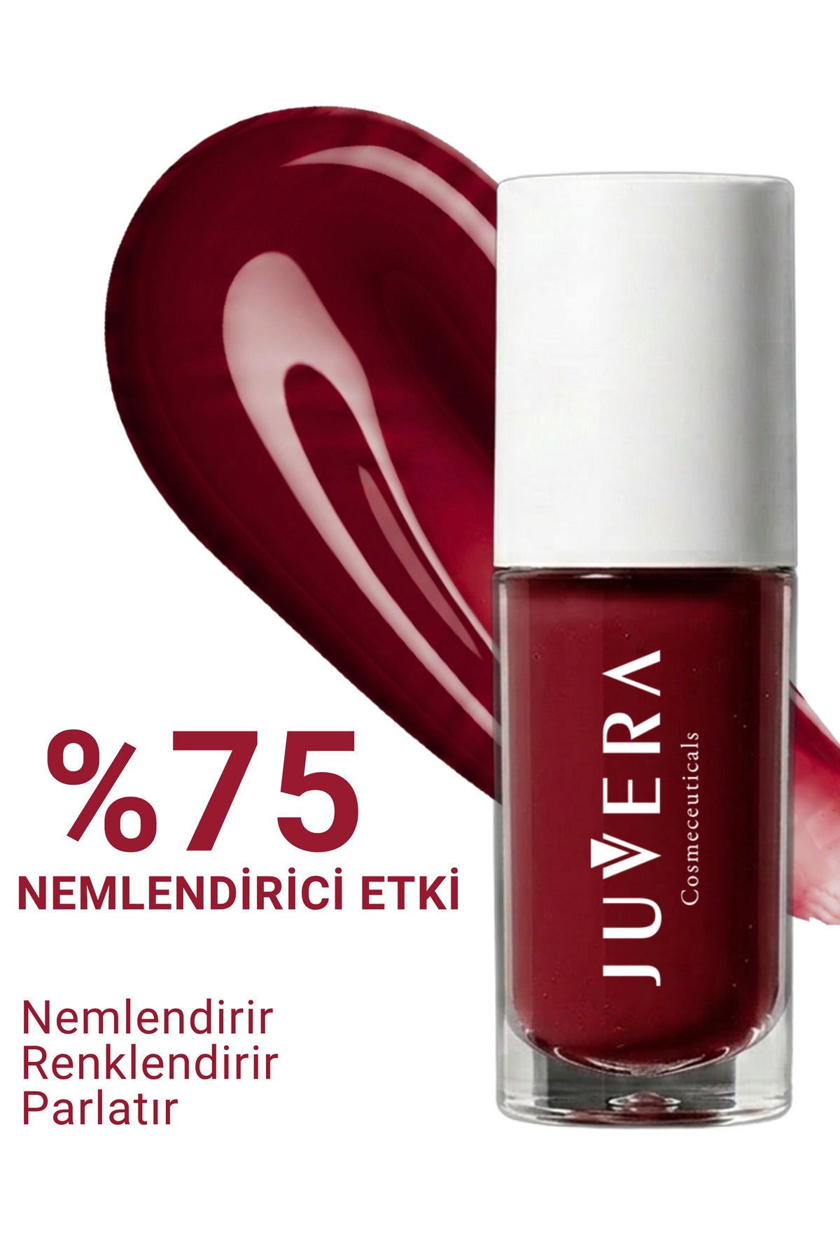 Juvera Nemlendirici Etkili Renkli Dudak Parlatıcısı Chery - Lip Gloss Chery 3 in 1 - 5 ml – nemlendirici etkili Cherry renkli dudak parlatıcısı