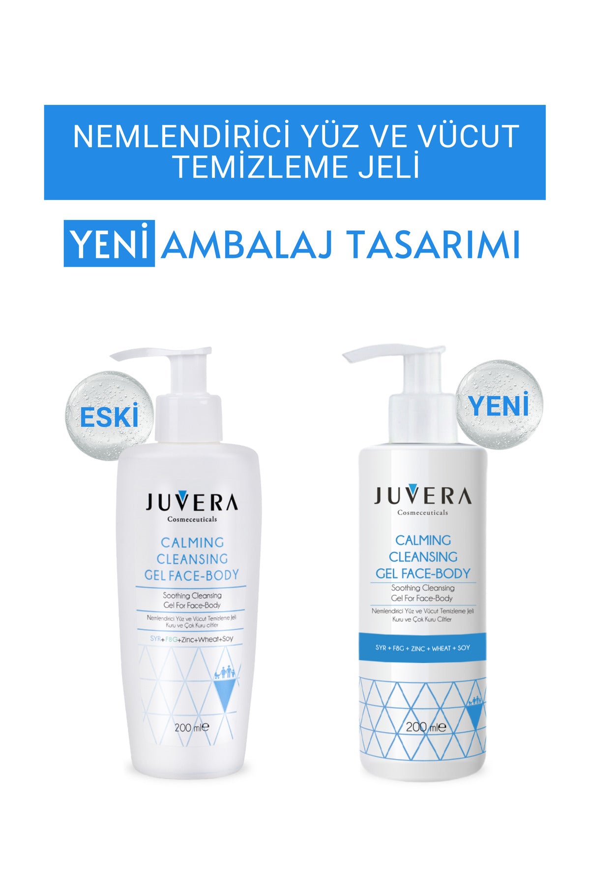 Juvera Nemlendirici Yüz ve Vücut Temizleme Jeli - Calming Cleansing Gel 200 ml – kuru ve atopik ciltler için nemlendirici yüz ve vücut temizleme jeli