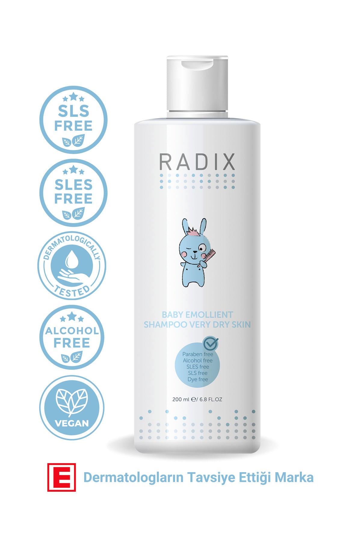 Radix Bebek ve Çocuklar İçin Emolient Şampuan (Aşırı Kuru Ciltler) 200 ml – bebek ve çocuklar için aşırı kuru ciltlere yönelik emolient şampuan