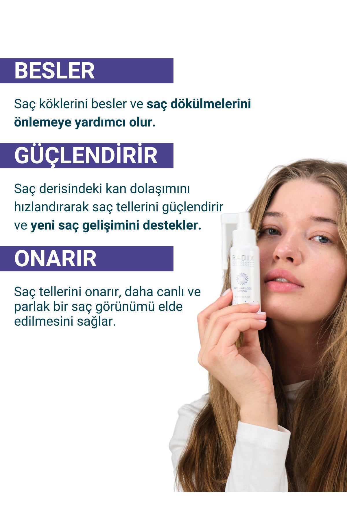 Radix Saç Dökülmesine Karşı Serum Sprey (%5 Procapil) - Anti Hair Loss Lotion 60 ml – %5 Procapil içerikli saç dökülmesine karşı serum sprey