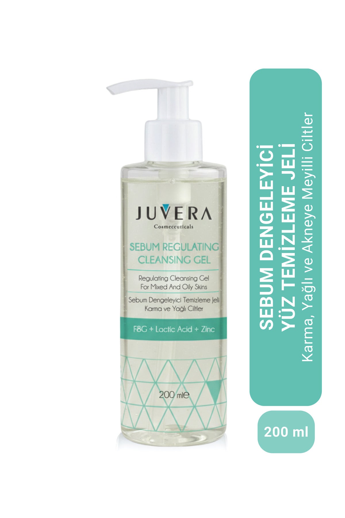 Juvera Siyah Nokta Karşıtı Karma ve Yağlı Ciltler İçin Yıkama Jeli - Sebum Regulating Gel 200 ml – karma ve yağlı ciltler için siyah nokta karşıtı sebum dengeleyici yıkama jeli