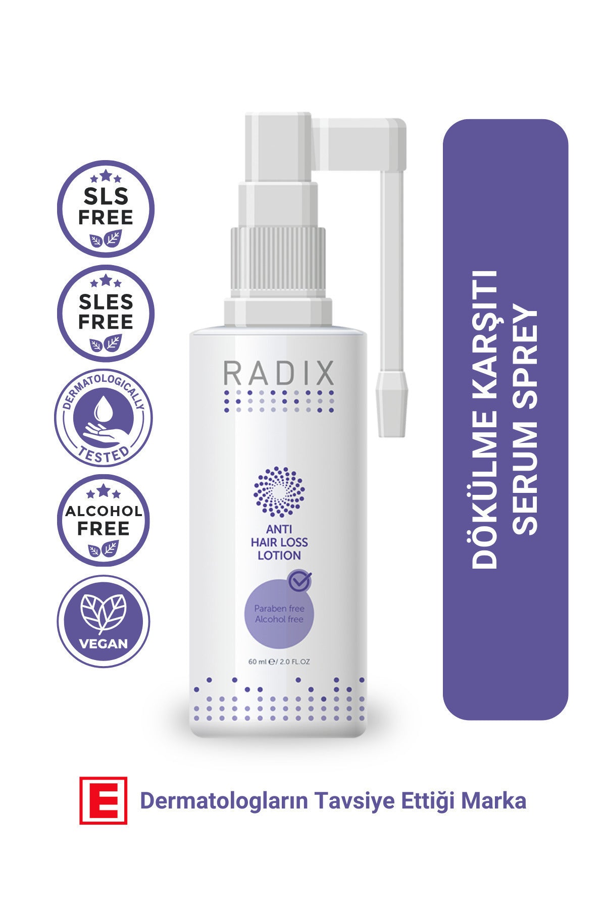 Radix Saç Dökülmesine Karşı Serum Sprey (%5 Procapil) - Anti Hair Loss Lotion 60 ml – %5 Procapil içerikli saç dökülmesine karşı serum sprey