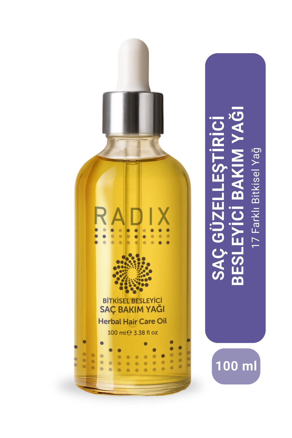 Radix Doğal İçerikli %100 Bitkisel Besleyici Saç Bakım Yağı 100 ml – 17 farklı bitkisel yağ içeren %100 bitkisel besleyici saç bakım yağı