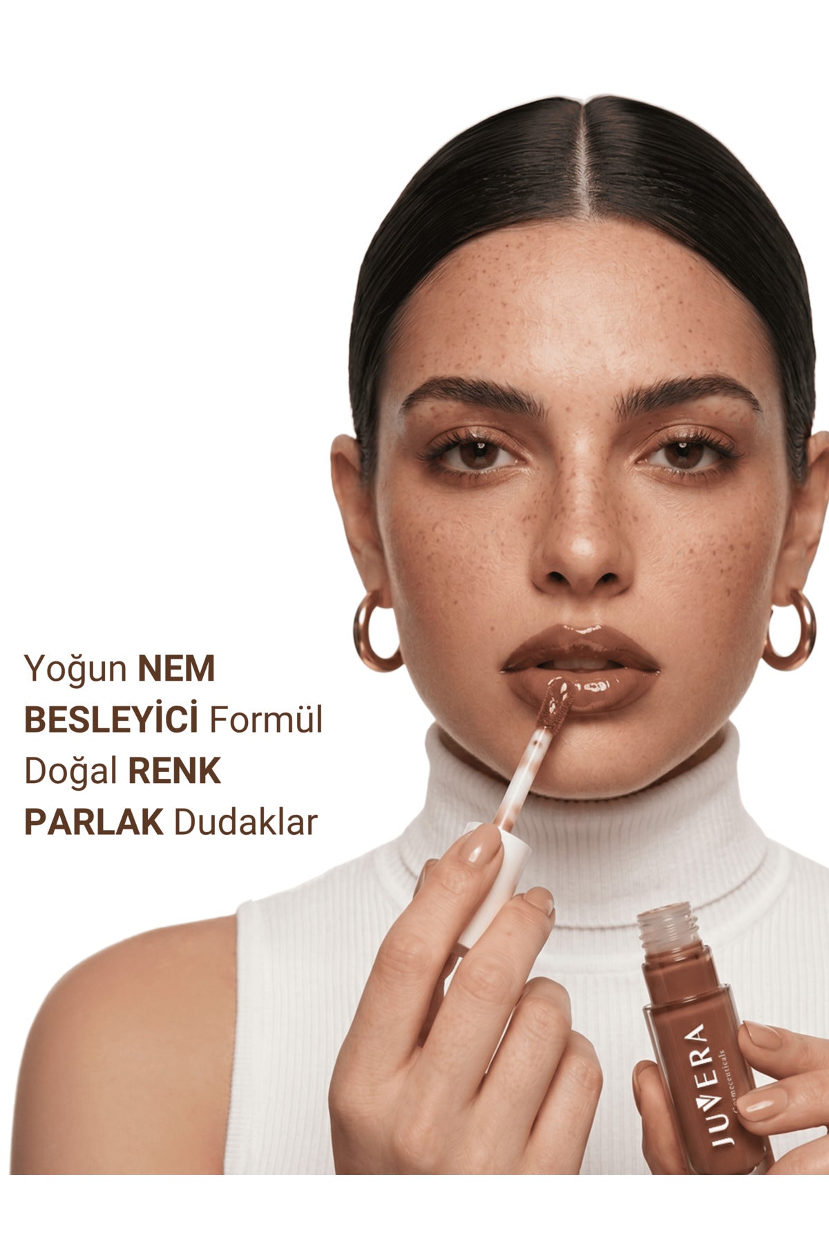 Juvera Nemlendirici Etkili Renkli Dudak Parlatıcısı Coffee - Lip Gloss Coffee 3 in 1 - 5 ml – nemlendirici etkili Coffee renkli dudak parlatıcısı