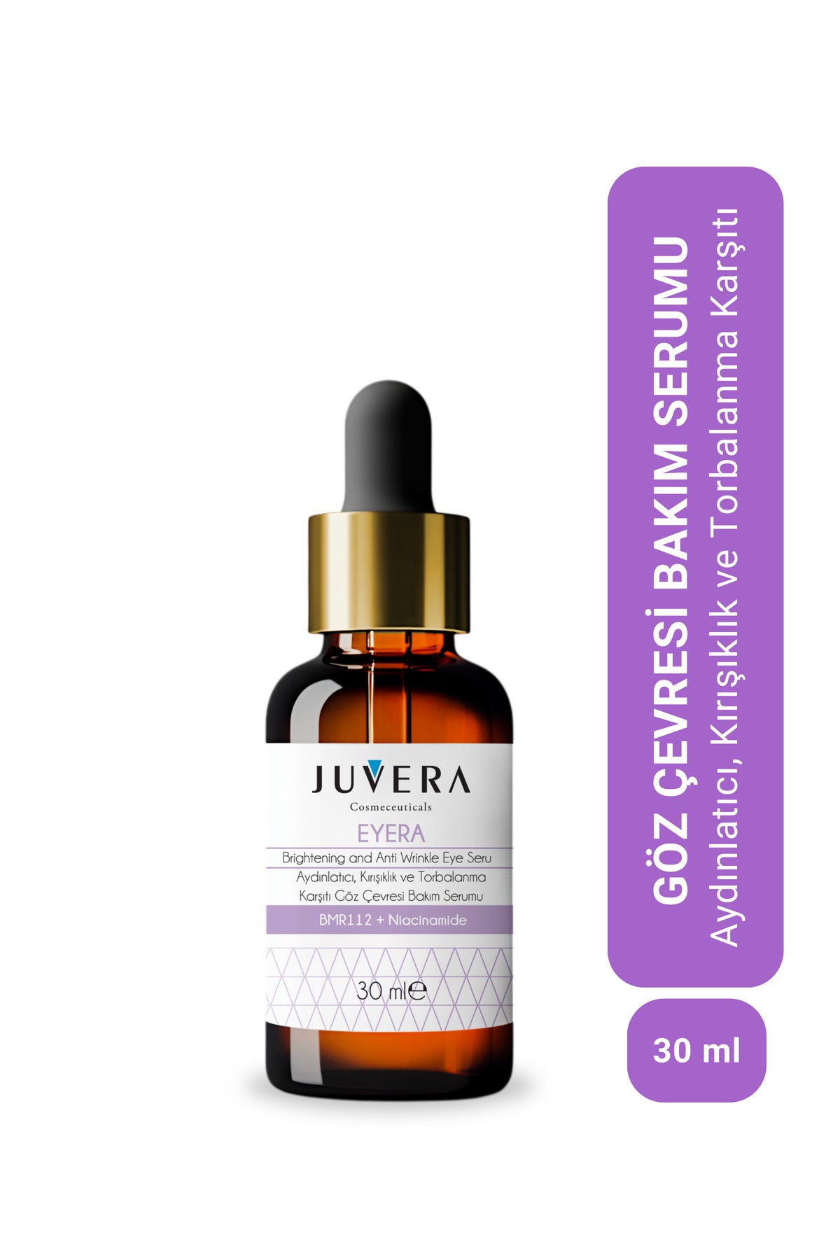 Juvera Göz Çevresi Aydınlatıcı Morluk Torbalanma ve Kırışıklık Karşıtı Serum 30 ml – göz çevresi için aydınlatıcı, morluk, torbalanma ve kırışıklık karşıtı serum