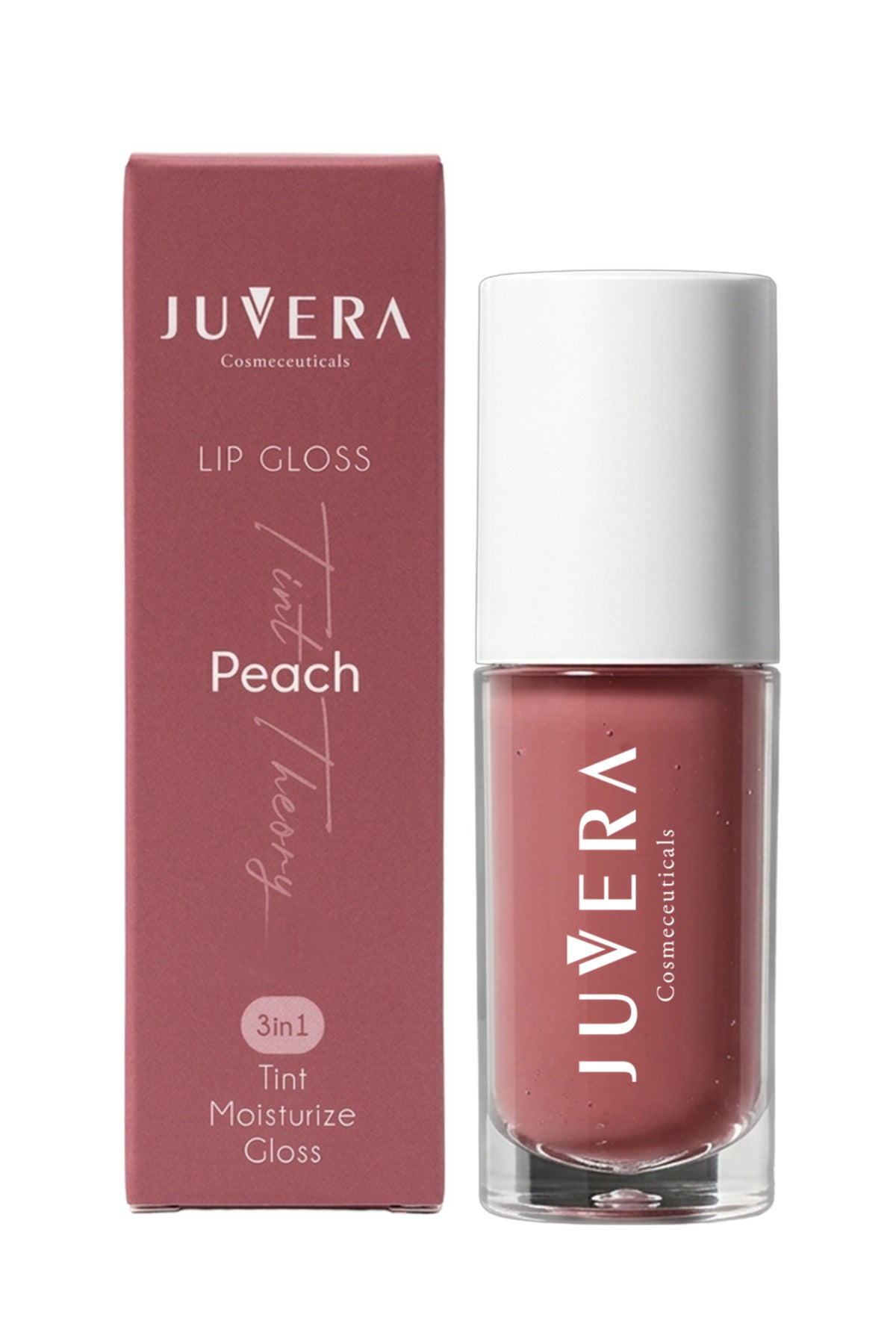 Juvera Nemlendirici Etkili Renkli Dudak Parlatıcısı Peach - Lip Gloss Peach 3 in 1 - 5 ml – nemlendirici etkili Peach renkli dudak parlatıcısı