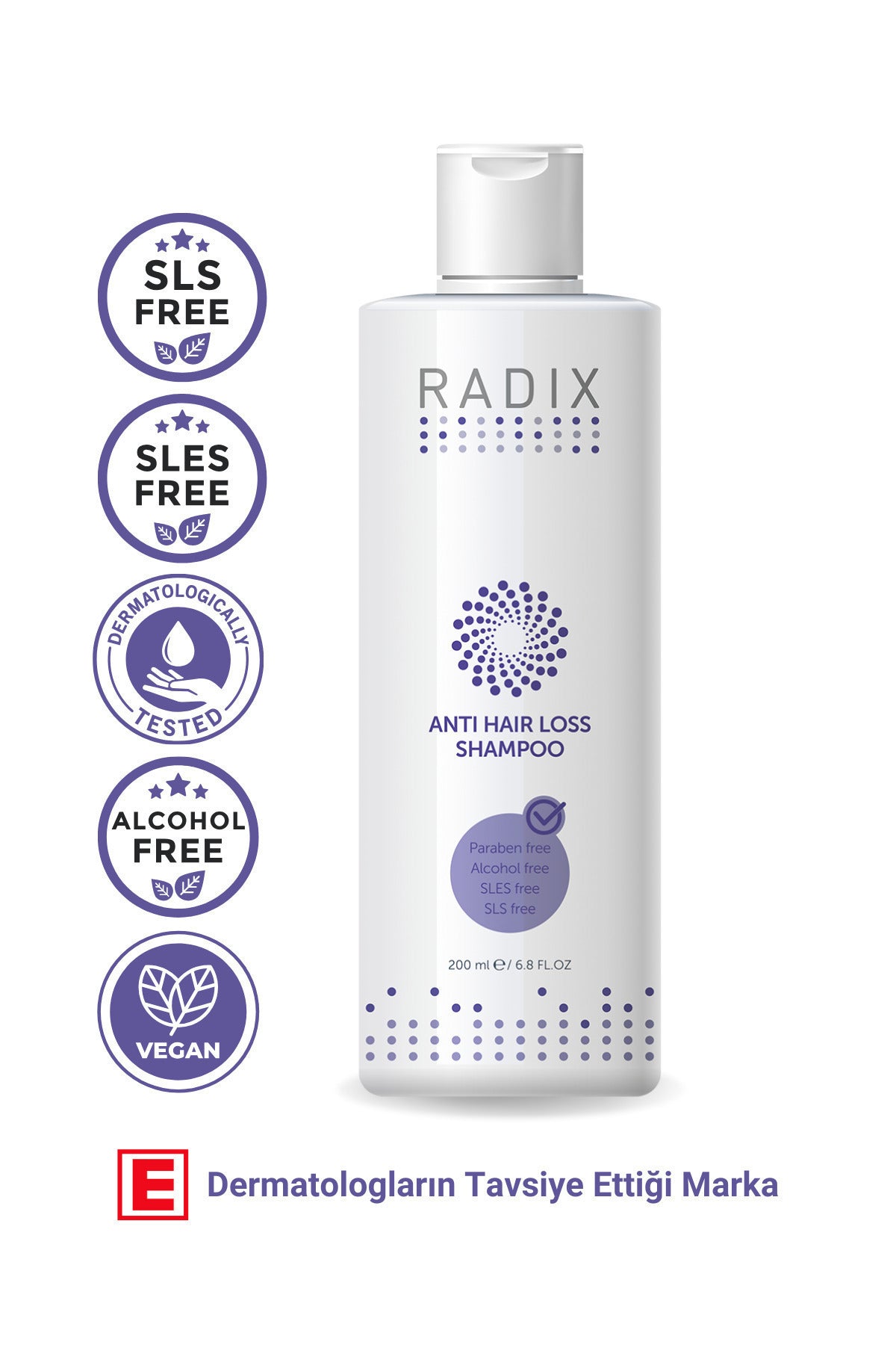 Radix Saç Dökülme Karşıtı Şampuan - Anti Hair Loss Shampoo 200 ml – biotin içerikli saç dökülmesine karşı bakım şampuanı