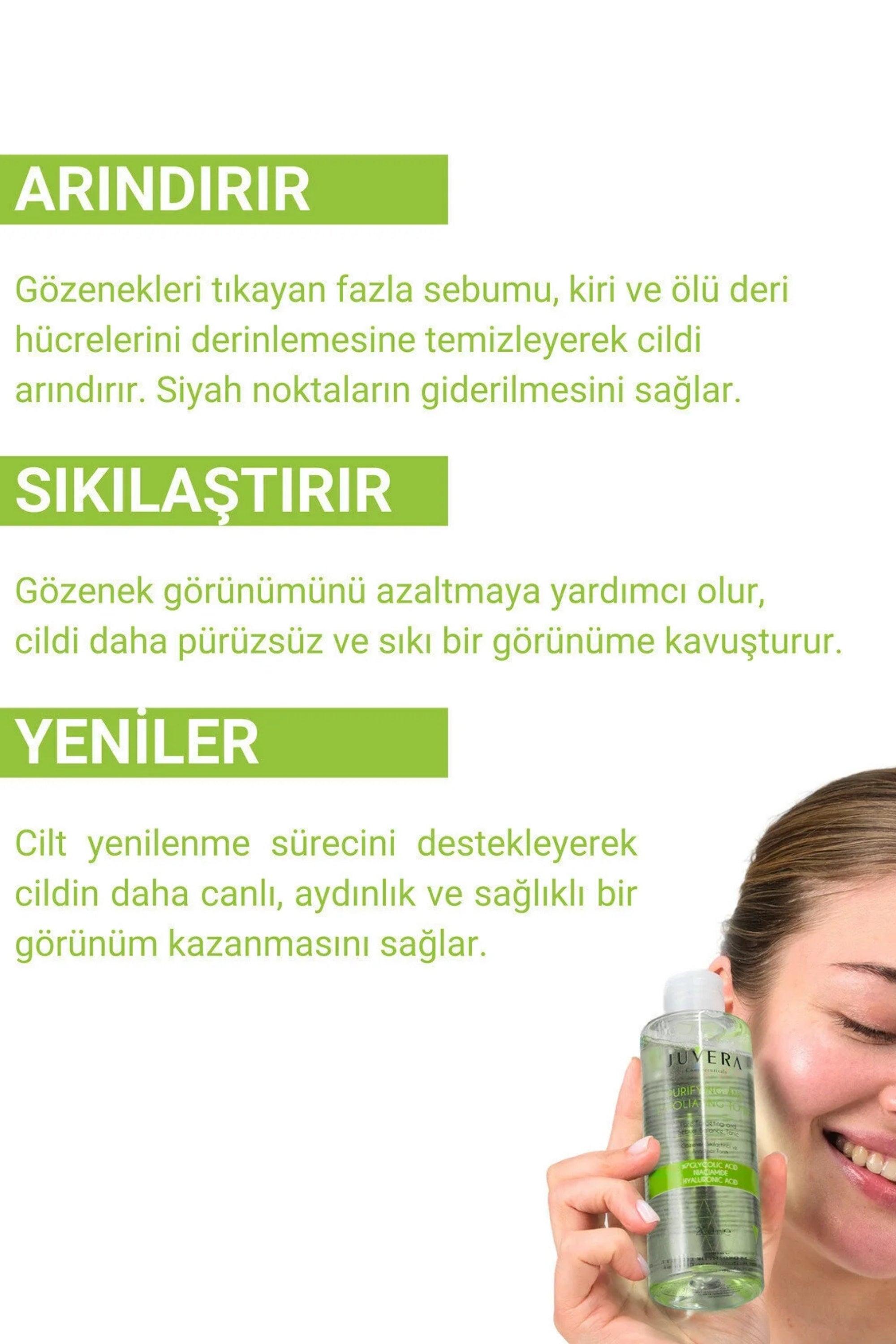 Salisilik Asit Içerikli Siyah Nokta Karşıtı ve Gözenek Sıkılaştırıcı Yenileyici Tonik 200 ml