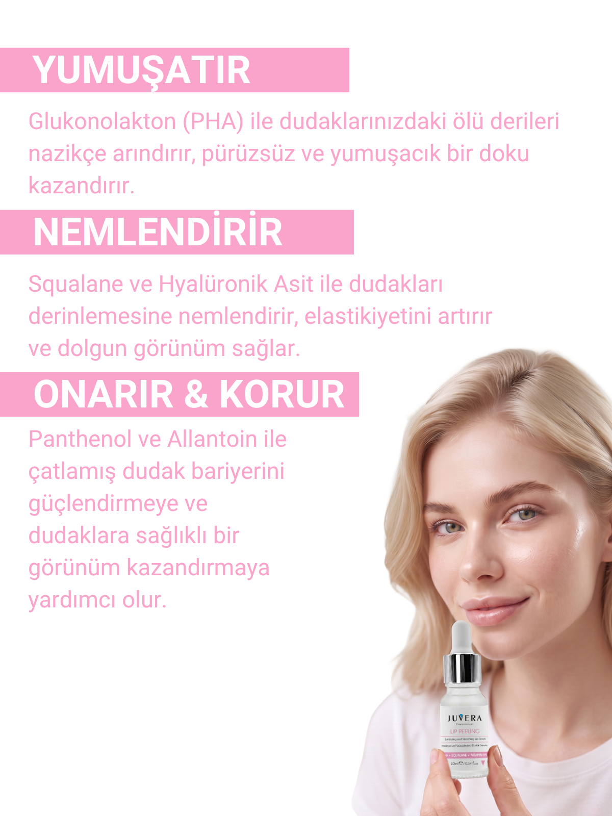 PHA Lip Peeling Yenileyici ve Pürüzsüzleştirici Dudak Serumu 10 ml